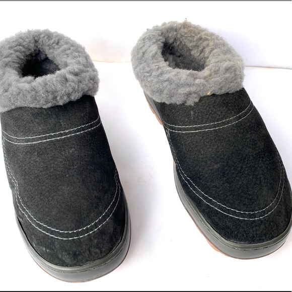 Ecolo Gic Suede Shearling Lined Slippers - Picture 2 of 8